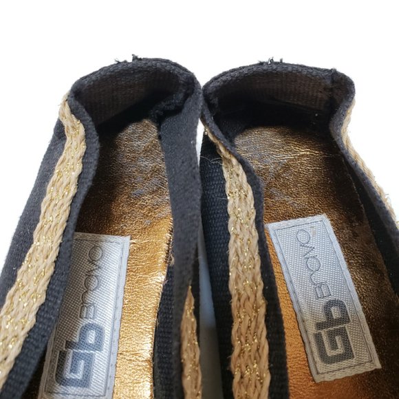 Gb Bravo Black Espadrille Canvas Flat Loafers EU37 - Picture 8 of 13